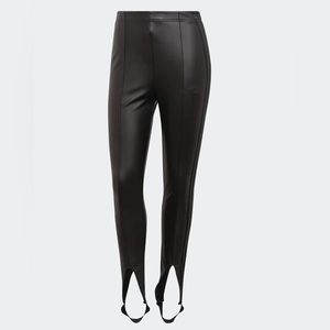Adidas Originals Women’s Blue Version Faux Leather Leggings, Black, Small